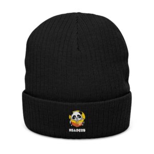 Readcub’s Rescued Panda Ribbed Embroidered Beanie