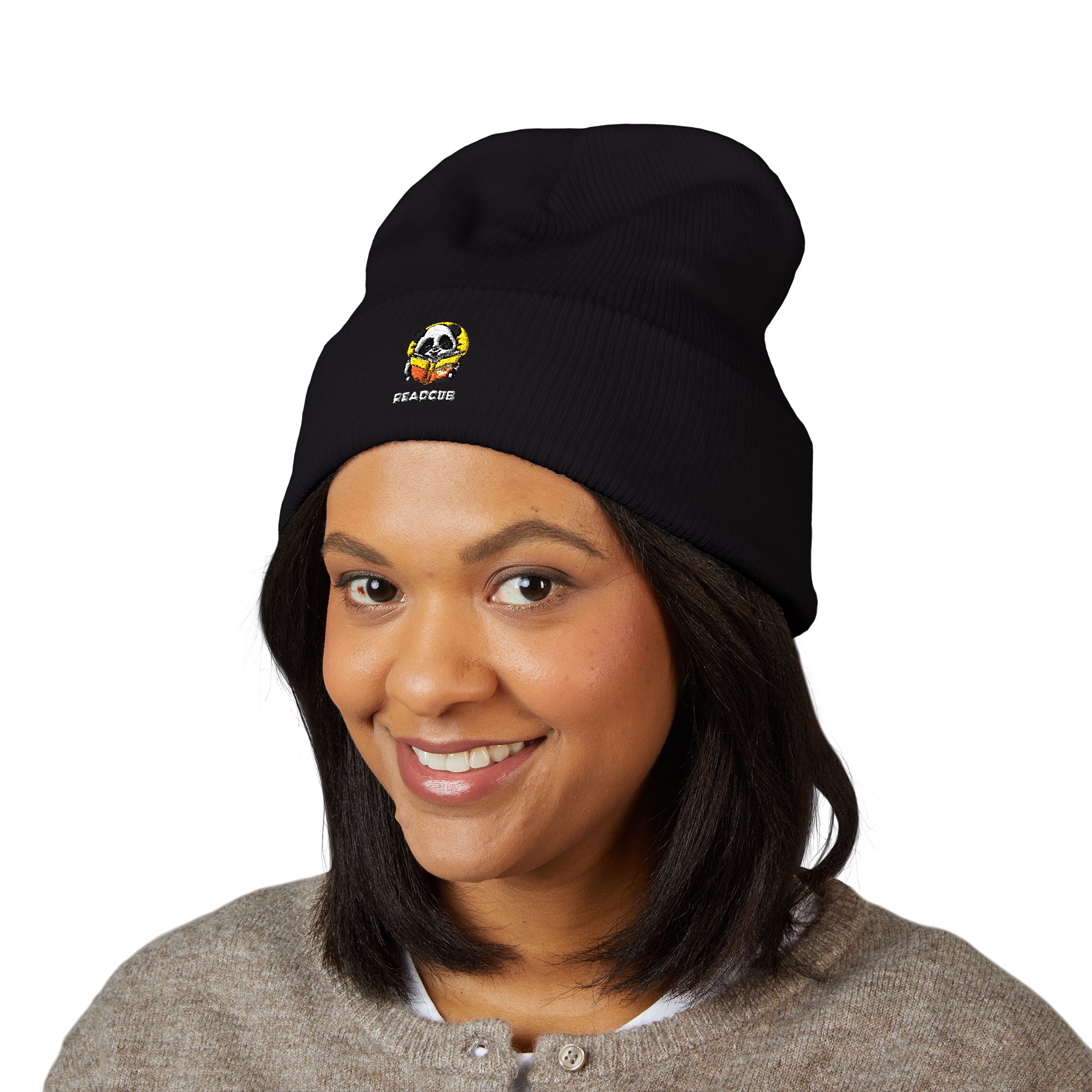 Readcub's Panda Flower Cuffed Embroidered Beanie - Image 27